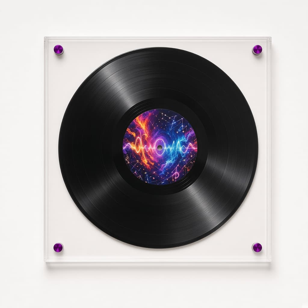 Custom laser-cut round vinyl POW!Panel